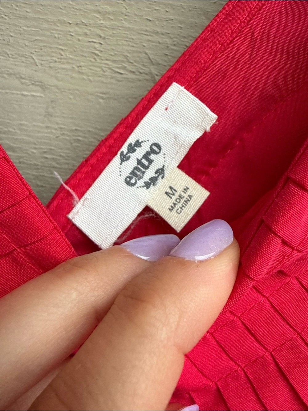 Entro Red Ruffle V-Neck Mini Dress Size M - Picture 5 of 11